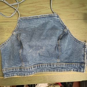 Forever 21 cropped jean top
